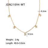 Collar geométrico de acero inoxidable a la moda collares de acero inoxidable con circón chapado en oro