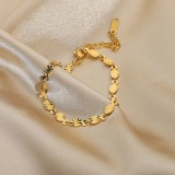 collar clásico de acero inoxidable chapado en oro con pétalos ovalados dorados
