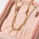 Retro Hollow Oval Bean Bean Chain Collar de acero inoxidable Joyería al por mayor