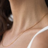 Collar de cadena de hueso de serpiente de acero inoxidable chapado en oro de 18 quilates a la moda