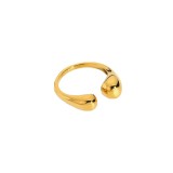 anillo retro de acero inoxidable chapado en oro pulido