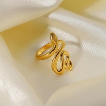 Mismo anillo europeo y americano, anillo de acero inoxidable de 18 quilates, anillo abierto en forma de serpiente a la moda, joyería de anillo a la moda