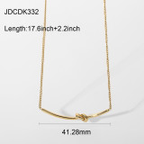 nuevo collar anudado de acero inoxidable chapado en oro de 14 quilates