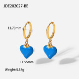 Nuevo estilo Pendientes colgantes en forma de corazón de acero inoxidable chapado en oro de 14 quilates