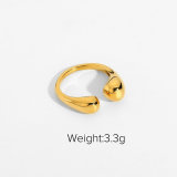 anillo retro de acero inoxidable chapado en oro pulido