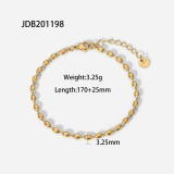 nuevo collar de mujer de acero inoxidable de oro de 14 quilates con cuentas ovaladas al por mayor