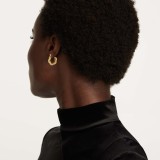 Pendientes geométricos de acero inoxidable para mujer en forma de C de oro de 18 quilates a la moda