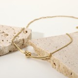 nuevo collar anudado de acero inoxidable chapado en oro de 14 quilates