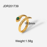 Nuevos anillos de gota de aceite coloridos geométricos de acero inoxidable chapado en oro de 18 quilates