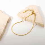 Joyería de cadena en forma de estilo INS, pulsera plegable plana, tobillera, collar de acero inoxidable chapado en oro de 18 quilates