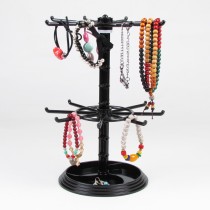 Soporte de exhibición giratorio Almacenamiento de joyas Collar colgante Pendientes Soporte de estante Accesorios Soporte de joyería de escritorio