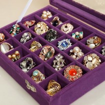 Cajas de joyería de franela de color sólido de moda