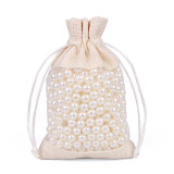 Saco de imitación de 100 Uds., bolsa con cordón para joyería, bolsa de embalaje de tela de saco para regalo