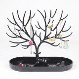 Estante de joyería plástico creativo asta de árbol pendientes de uñas pulsera collar estante de almacenamiento soporte de exhibición de joyería de escritorio