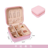 Caja de joyería con cremallera de color sólido cuadrado simple y conveniente