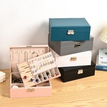 Cajas de joyería de cuero PU de color sólido de estilo simple 1 pieza