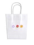 Lindo color flores pequeñas impresión a doble cara blanco simple bolsa de regalo de compras