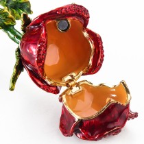 Imán de aleación tridimensional, decoración de rosas, caja de regalo creativa para el Día de San Valentín, manualidades