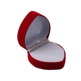 Caja de anillo de corazón flocado Caja de anillo rojo grande Caja de aretes de joyería