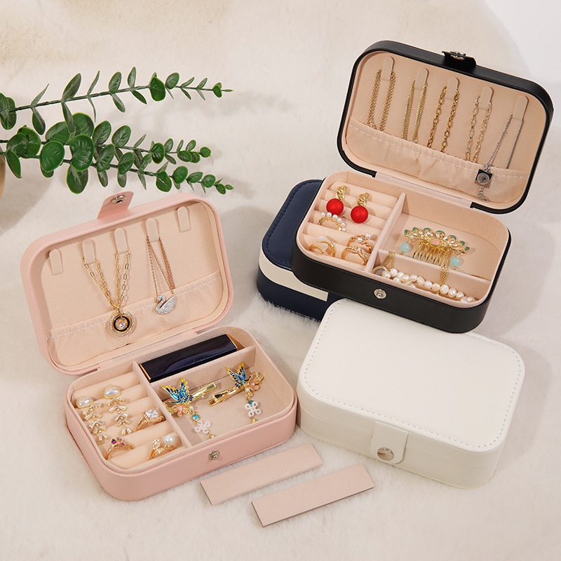 Cajas de joyería de cuero PU de color sólido de estilo simple 1 pieza