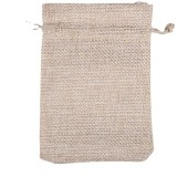 Bolsas de embalaje de joyería con cordón de lino de color sólido básico