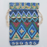 Bolsas de regalo de festival de algodón geométrico estilo étnico