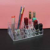 Estante de lápiz labial 12 puntos de celosía brillo de labios transparente esmalte de escritorio