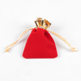 Bolso de empaquetado de los accesorios del paquete del lazo de la franela pequeña roja del regalo del color sólido de la moda