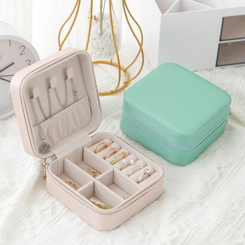 Cajas de joyería de cuero PU de color sólido de estilo simple 1 pieza