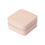 Caja de joyería con cremallera de color sólido cuadrado simple y conveniente