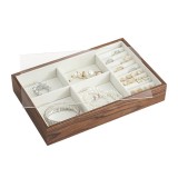 Cajas de joyería de madera geométrica estilo étnico