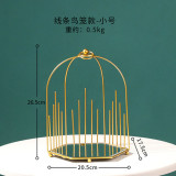 Estante de almacenamiento de cosméticos de jaula de pájaros creativo estante de doble capa de escritorio de hierro forjado para el hogar