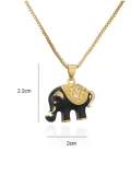 Collar de tendencia de elefante de esmalte de diamantes de imitación de oro laminado