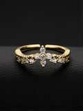anillo de oro laminado de cruz para mujer