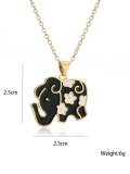 Collar vintage de elefante con esmalte de oro laminado