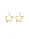 Pendiente Huggie minimalista con pentagrama de oro laminado