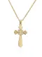 Collar Religioso Vintage con Cruz de Zirconia Cúbica de oro laminado