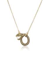 Collar con colgante de geometría vintage de serpiente de diamantes de imitación de oro laminado
