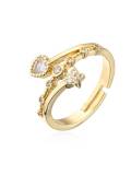 Anillo Apilable Vintage Irregular de Circonita Cúbica de oro laminado