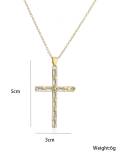 Collar Religioso Étnico con Cruz de Zirconia Cúbica de oro laminado