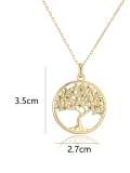 Collar minimalista de árbol de diamantes de imitación de oro laminado