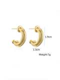 Arete minimalista geométrico de oro laminado