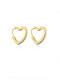 Pendiente Huggie minimalista con corazón hueco de oro laminado