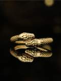 Anillo de banda vintage con serpiente de oro laminado