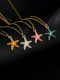 Collar de estrella de mar de esmalte de oro laminado