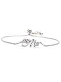Brazalete Vintage Ajustable con Letra de Zirconia Cúbica de oro laminado