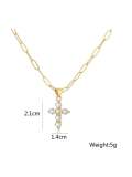oro laminado Cubic Zirconia Cross Hip Hop Regligious Collar