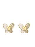 Aretes vintage de mariposa con concha de oro laminado