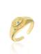 Anillo de banda vintage de mal de ojo esmaltado de oro laminado