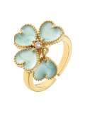 Anillo de oro laminado con flor esmaltada